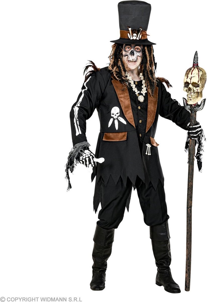 Heks & Spider Lady & Voodoo & Duistere Religie Kostuum | Zwarte Magie Houngan Voodoo | Man | Large | Halloween | Verkleedkleding